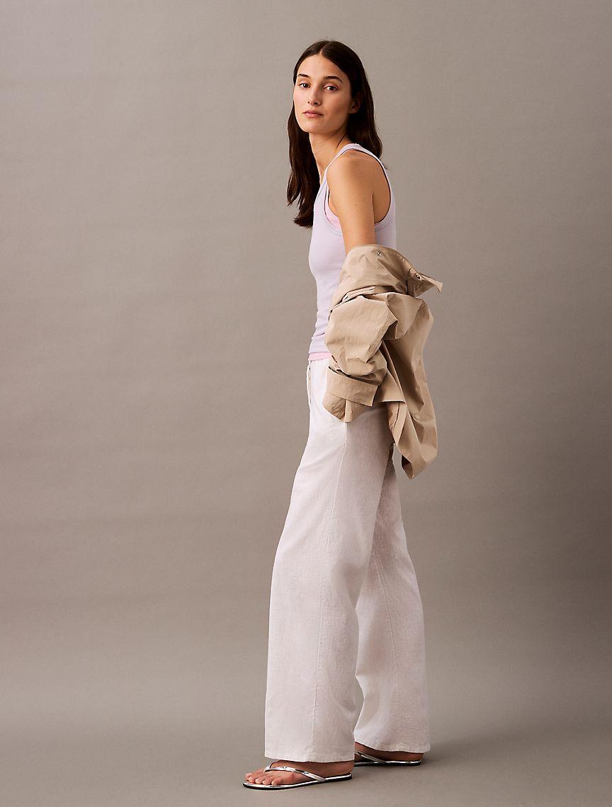 Linen Cotton Pull-On Pants Product Image