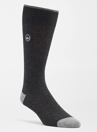 Peter Millar Mens Solid Rib Crew Sock | Color: Charcoal | Size: OS Product Image