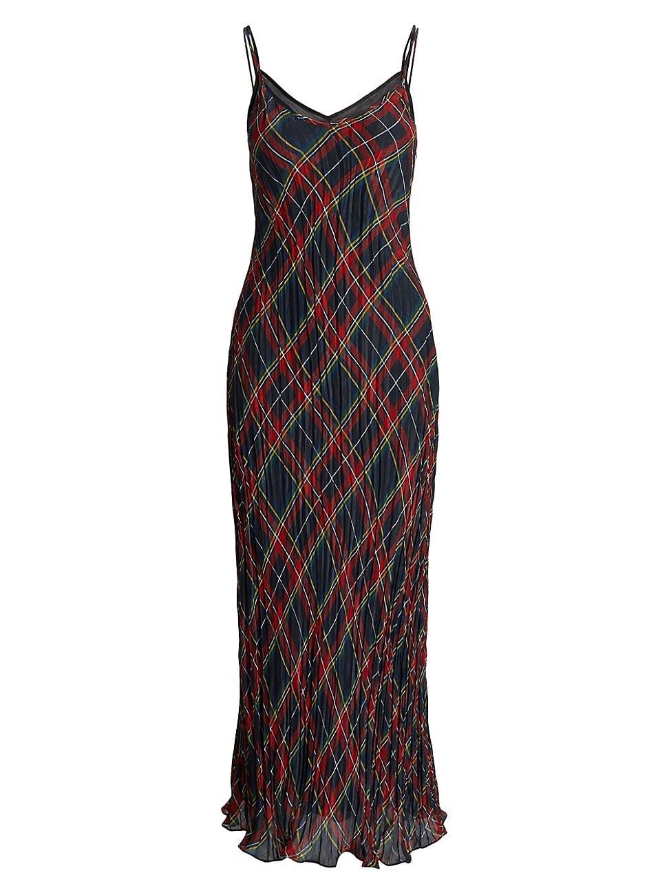 Womens Check Slip Midi-Dress Product Image
