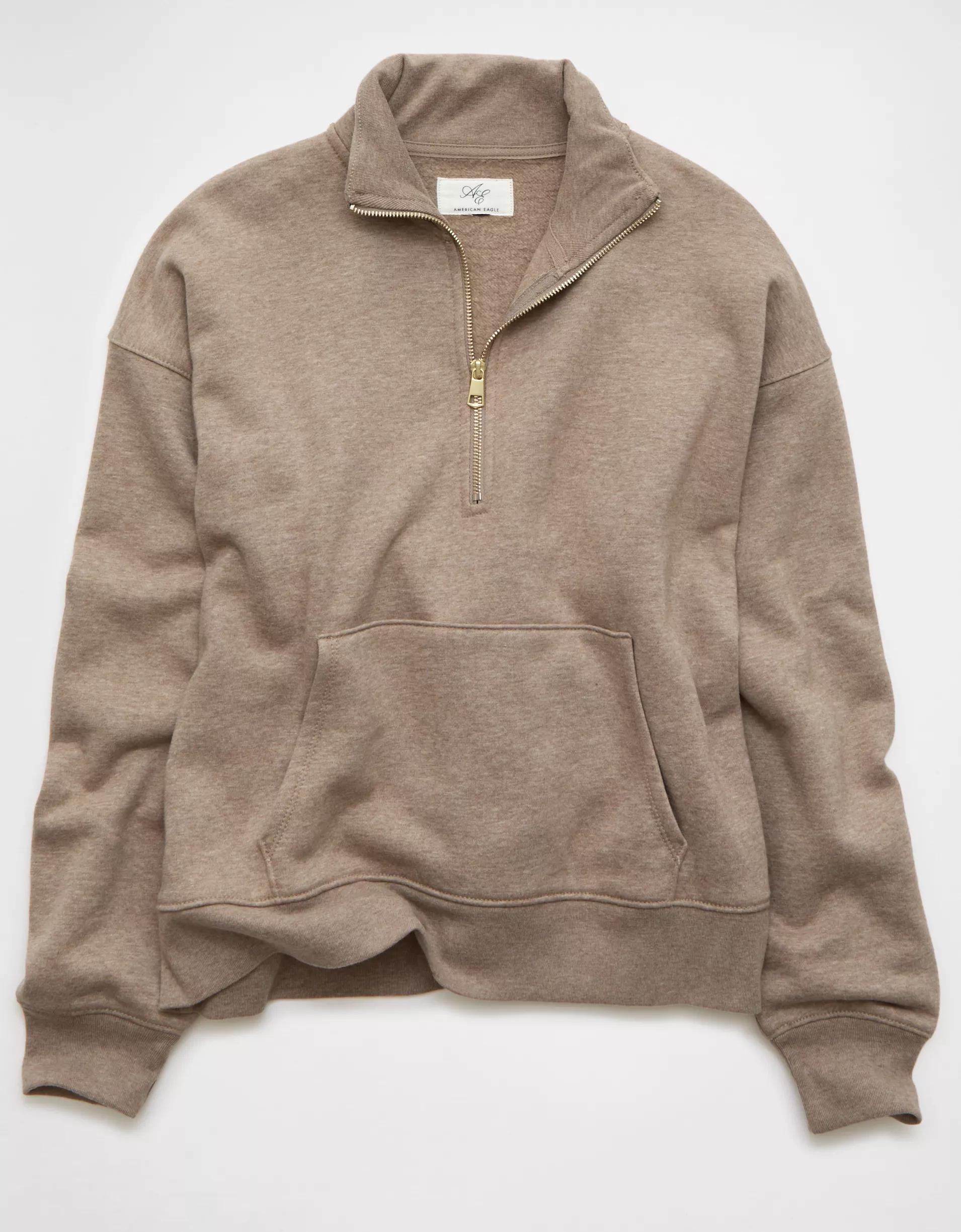 AE Everyday Luxe Quarter Zip Sweatshirt Product Image