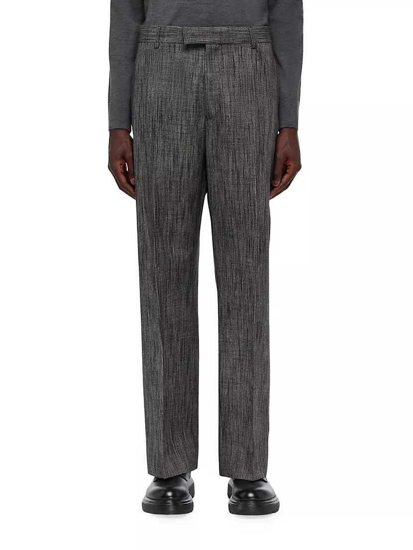 Silk & Wool-Blend Crease-Front Pants Product Image