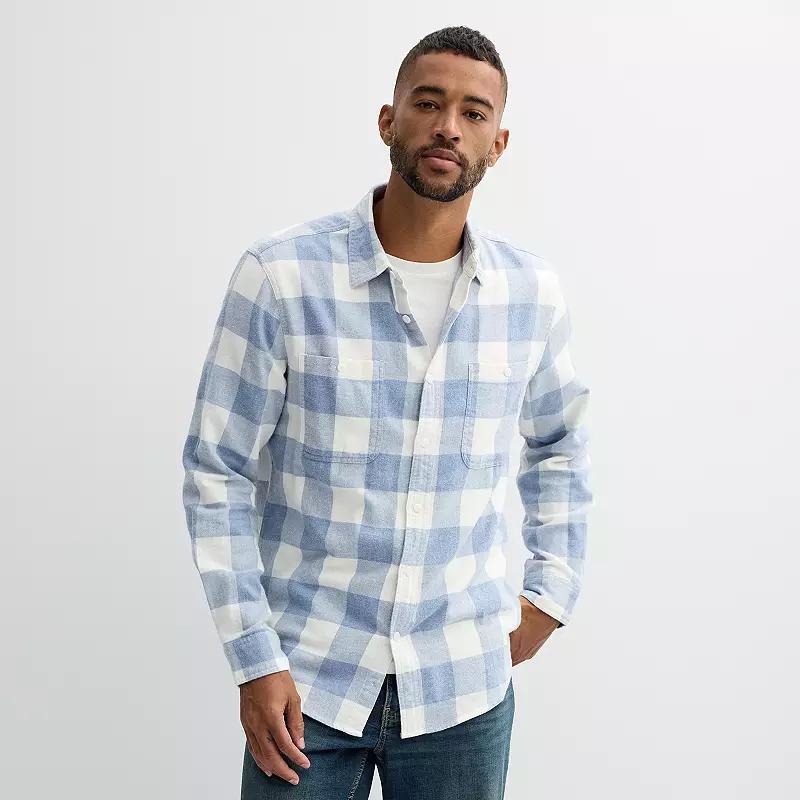 Men's Sonoma Goods For Life® Supersoft Flannel Button-Down Shirt,  Product Image