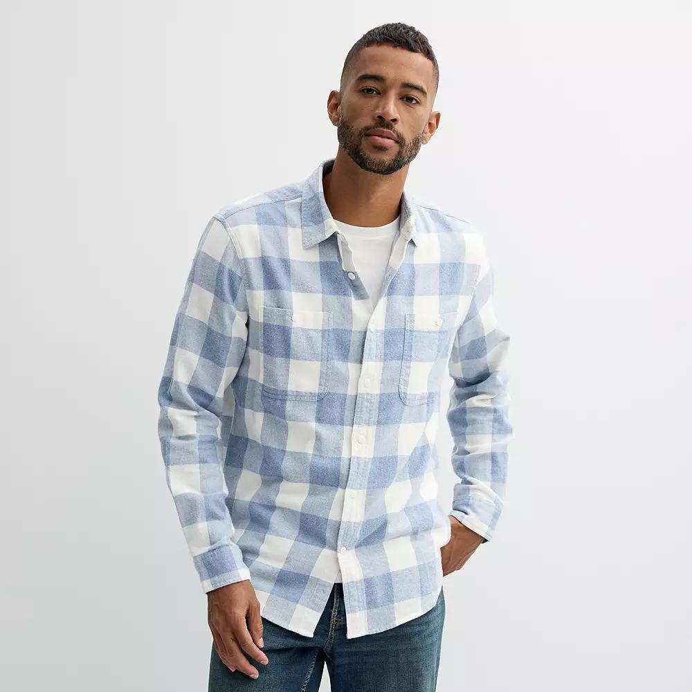 Men's Sonoma Goods For Life® Supersoft Flannel Button-Down Shirt,  Product Image