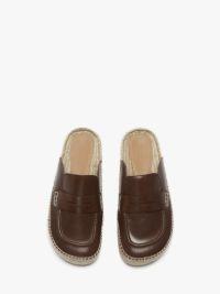 LEATHER ESPADRILLE LOAFER MULES in brown | JW Anderson US  Product Image