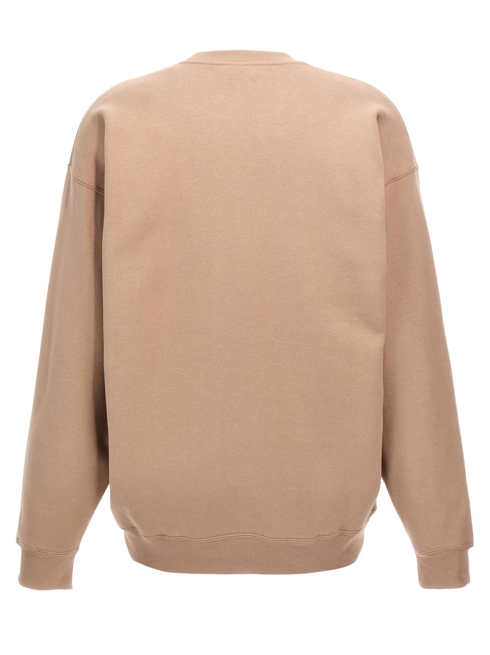 SAINT LAURENT Logo Cotton Jersey Sweatshirt In Pink Product Image