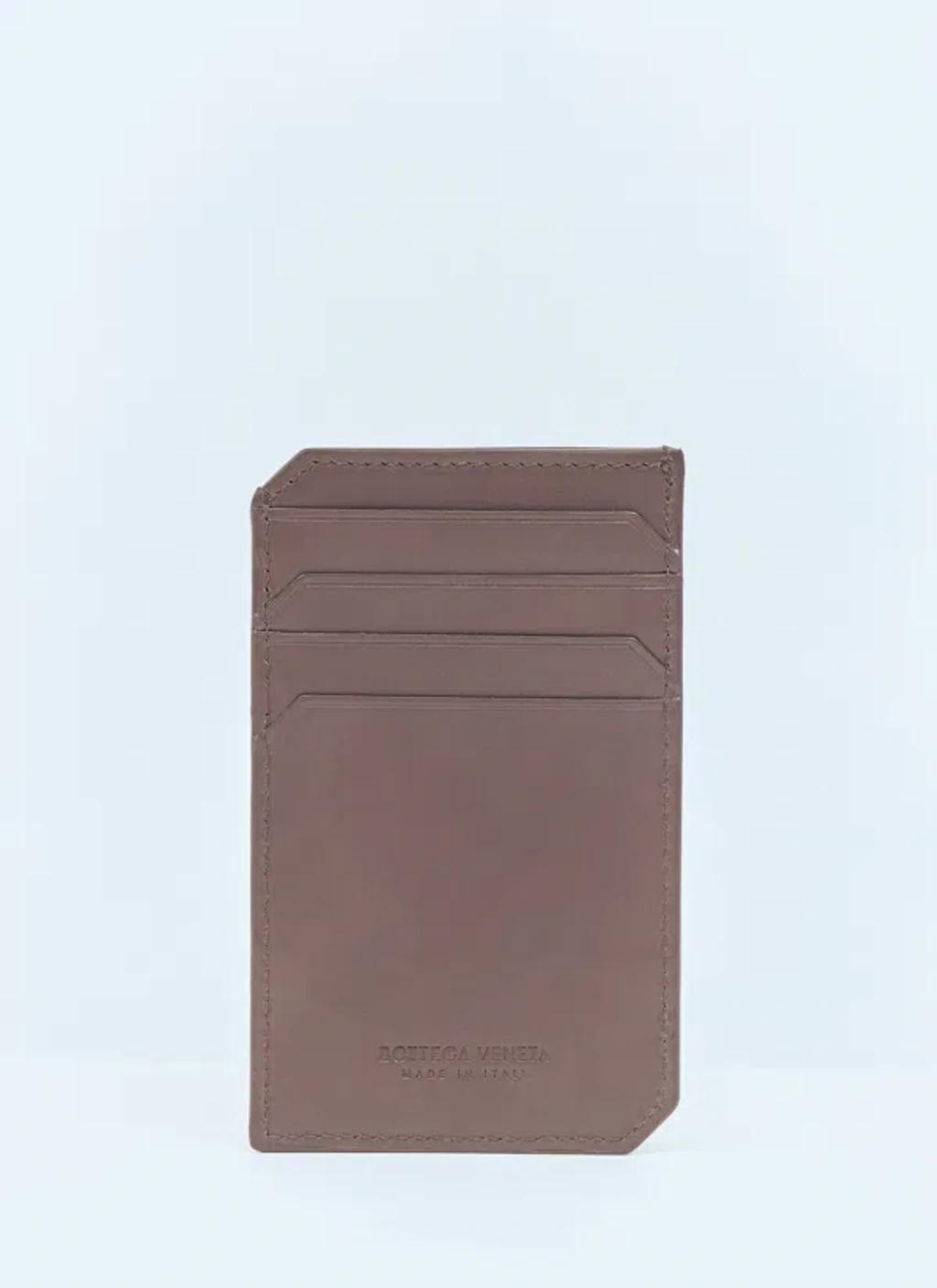 BOTTEGA VENETA Intrecciato Piccolo Vertical Cardholder In Brown Product Image