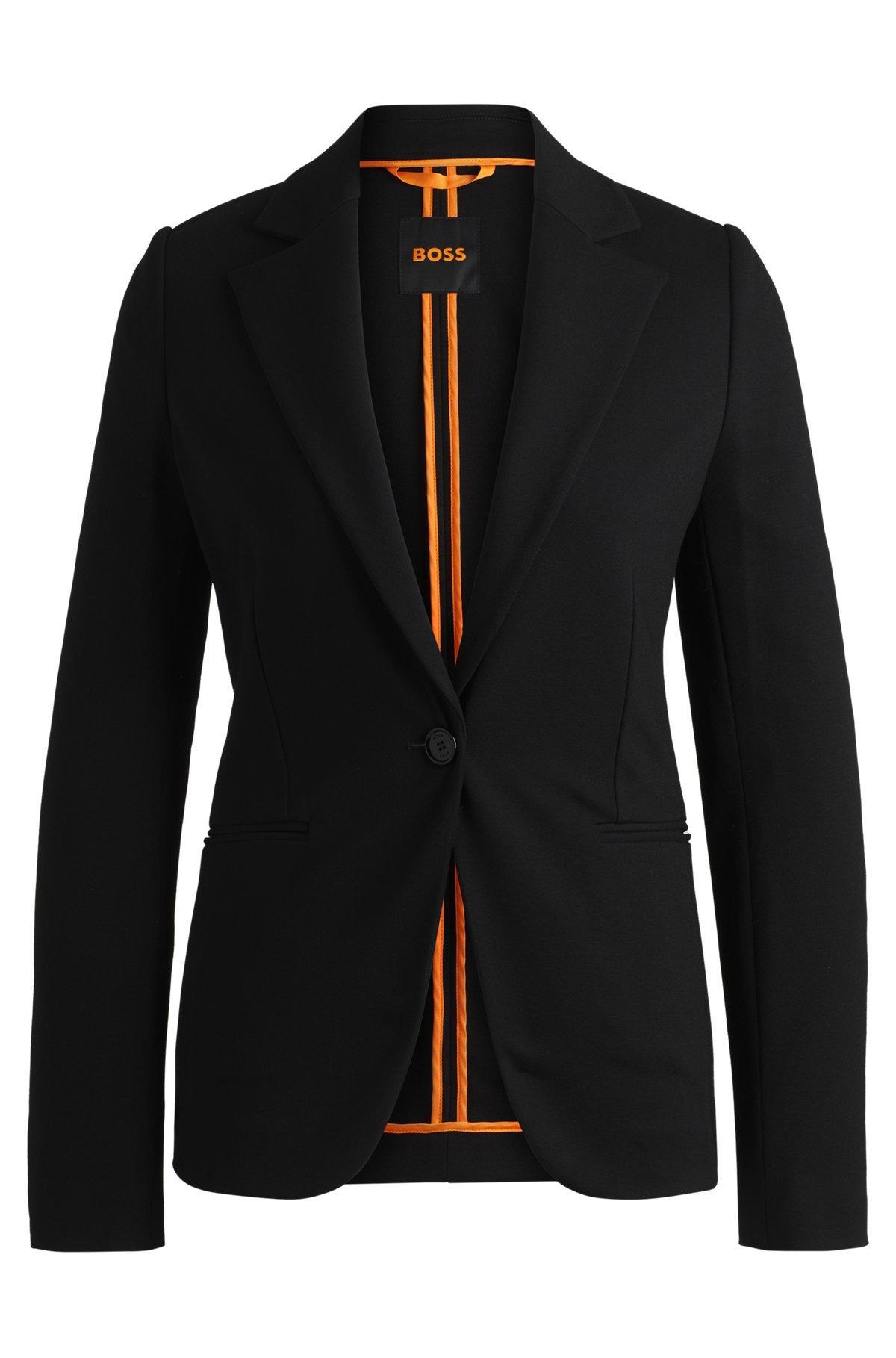 Single-button jacket in stretch fabric Product Image