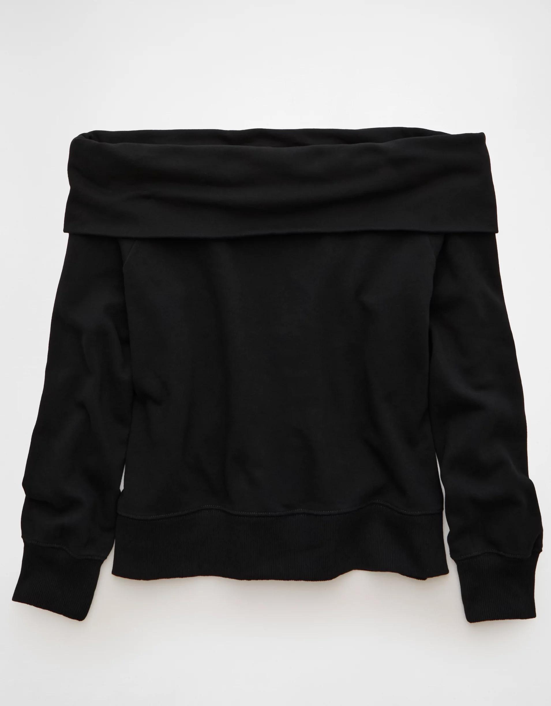 AE Foldover Off-The-Shoulder Sweatshirt Product Image