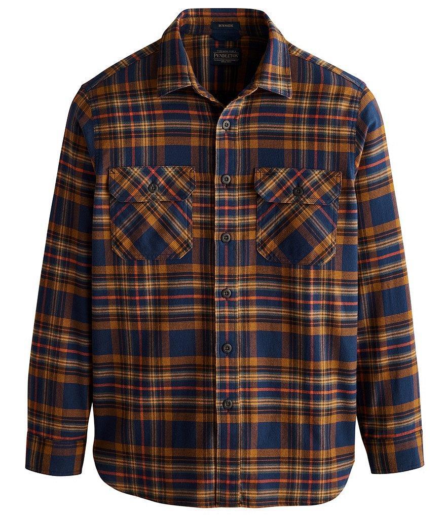 Pendleton Burnside Flannel Mini Plaid Long Sleeve Woven Shirt Product Image