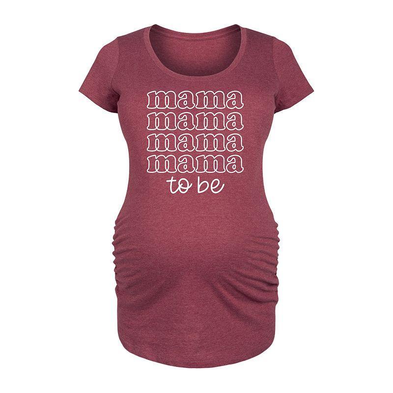 Maternity Mama To Be Stacked Graphic Tee, Womens Grey Wine Product Image