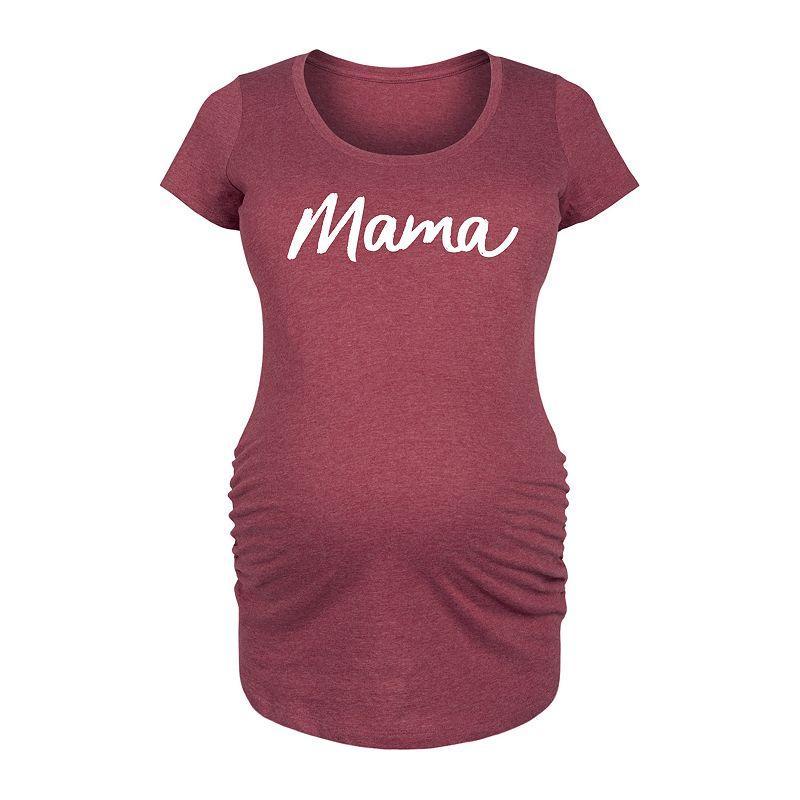 Maternity Mama Graphic Tee, Womens Grey Wine Product Image