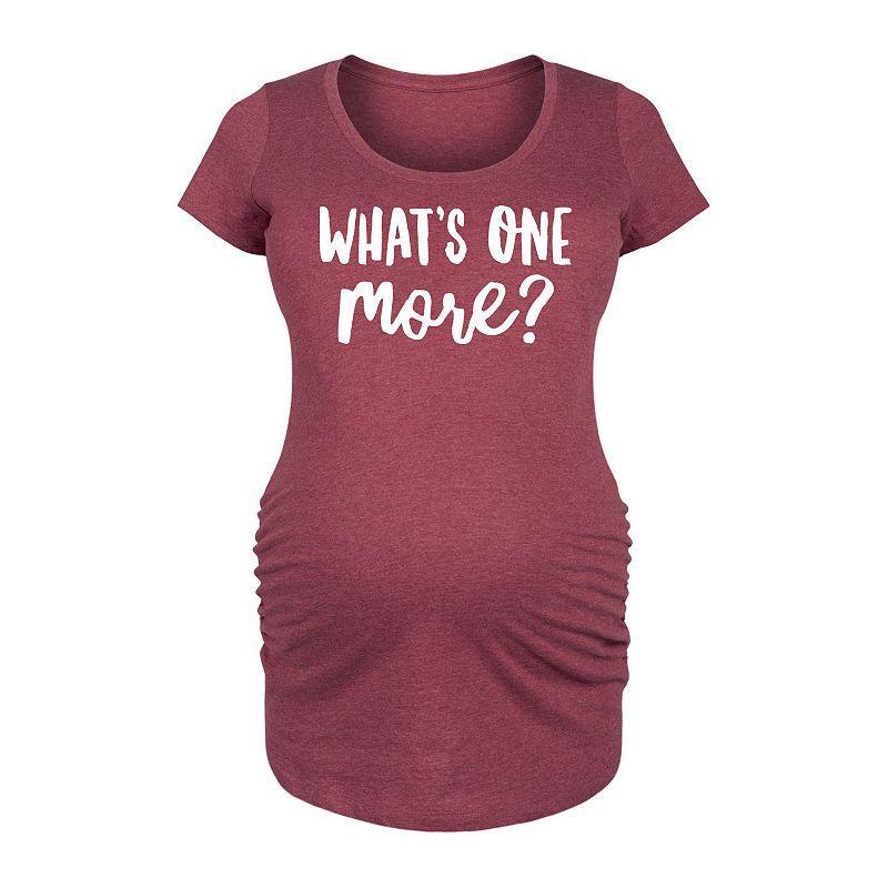 Maternity Whats One More Graphic Tee, Womens Grey Red Product Image