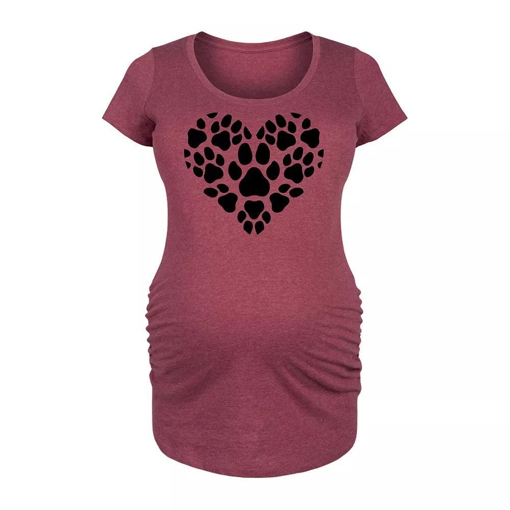 Maternity Pawprint Heart Graphic Tee, Women's,  Product Image