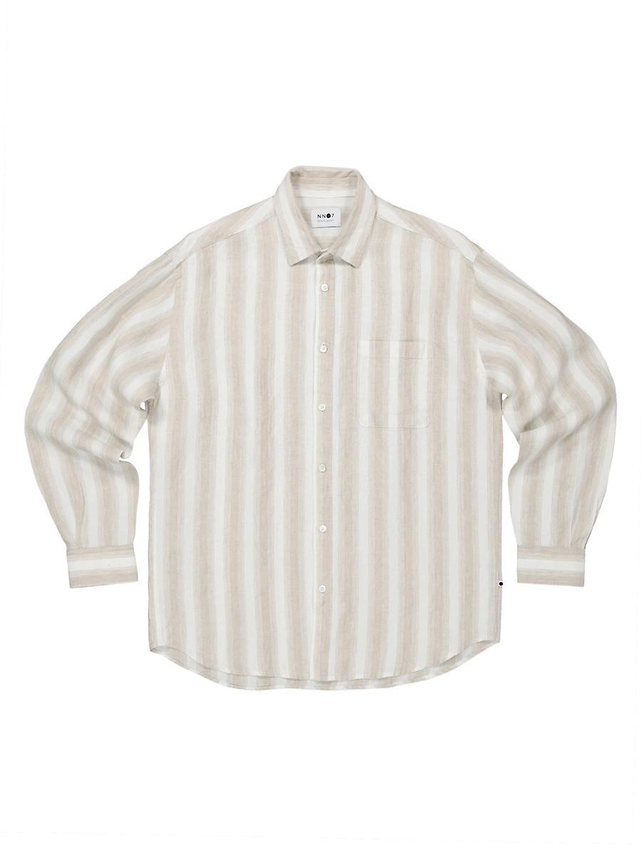 Mens Deon Striped Button-Front Shirt Product Image