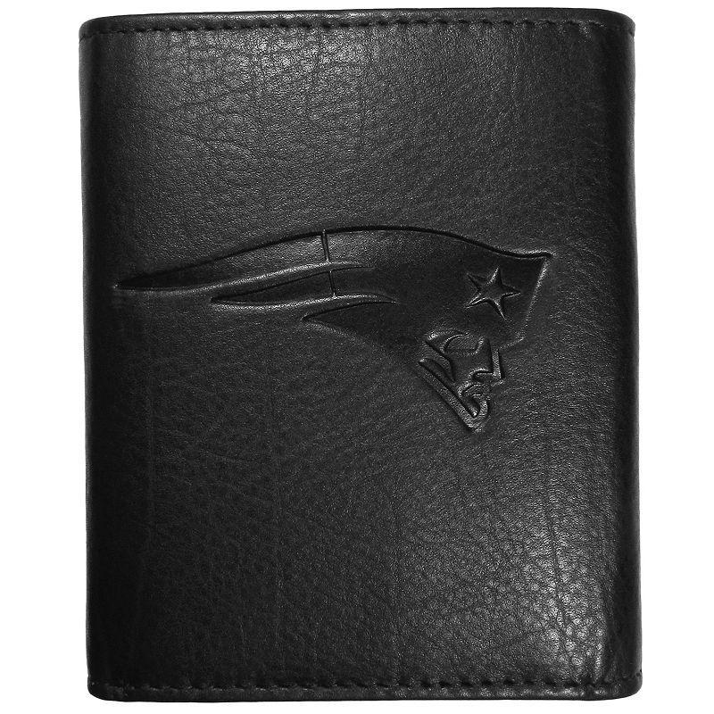 Mens New England Patriots Embossed Leather Tri-Fold Wallet Product Image