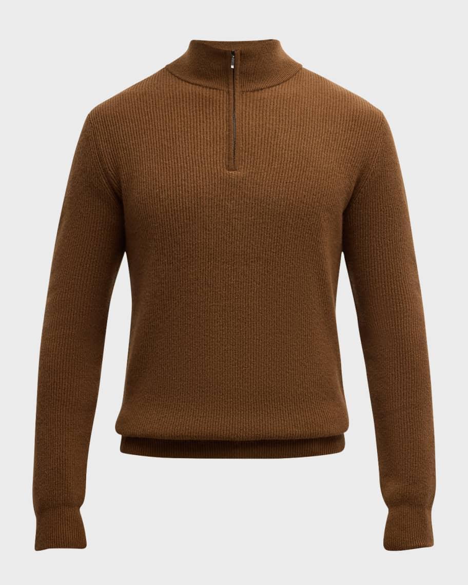 Men's Ribbed Quarter-Zip Sweater Product Image