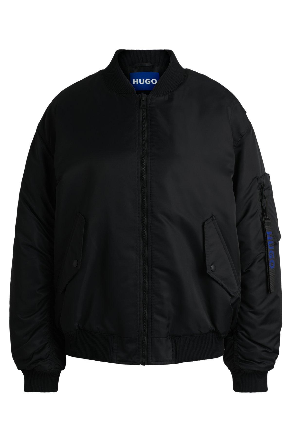Water-repellent bomber jacket with branded zip puller Product Image