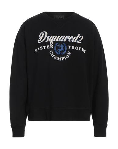 DSQUARED2 Man Sweatshirt Black Size M Cotton, Elastane Product Image