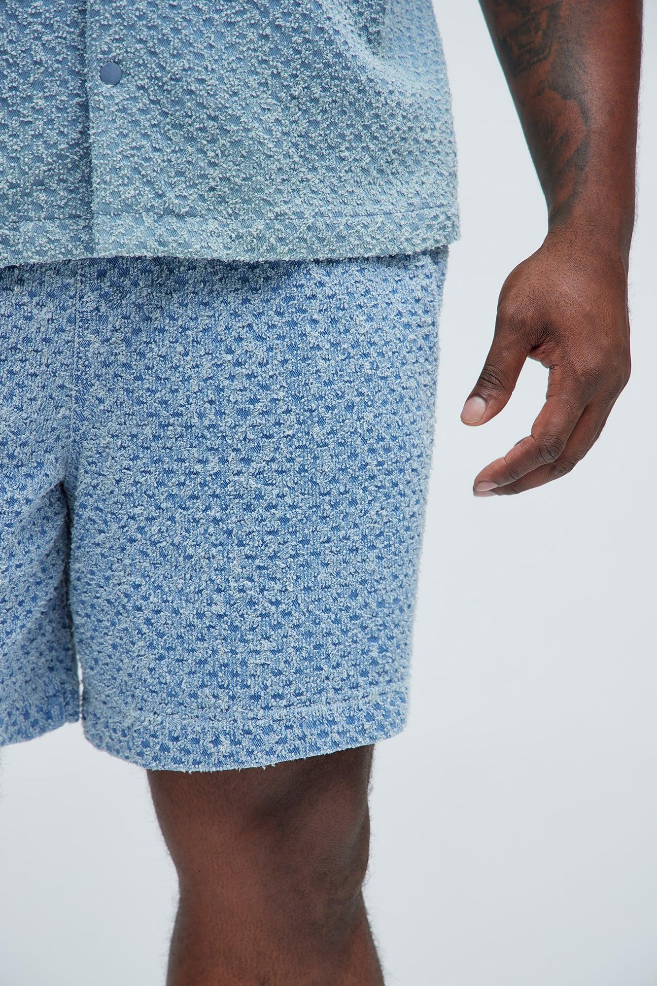 Beck Distressed Casual Shorts - Blue Wash Product Image