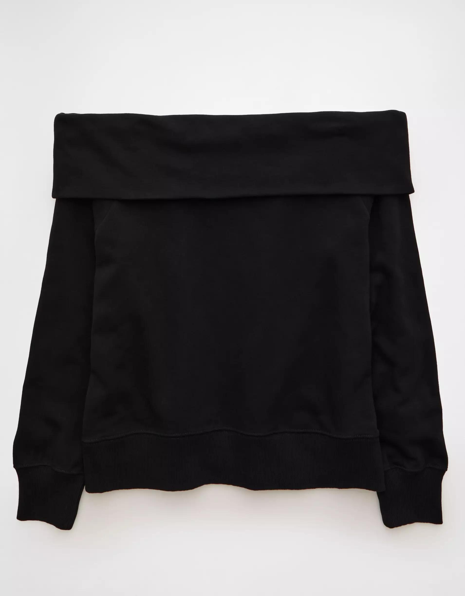 AE Foldover Off-The-Shoulder Sweatshirt Product Image