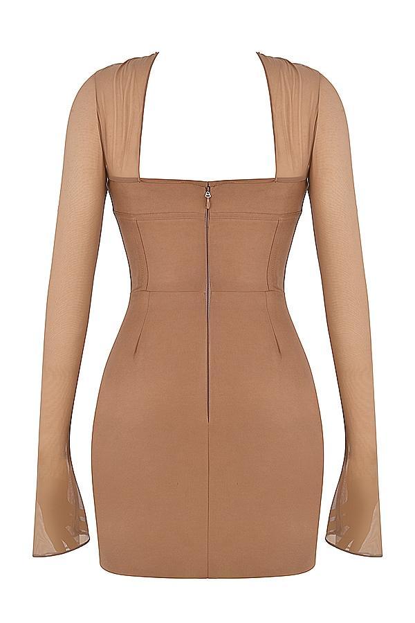 Mayara  mocha structured corset mini dress Product Image