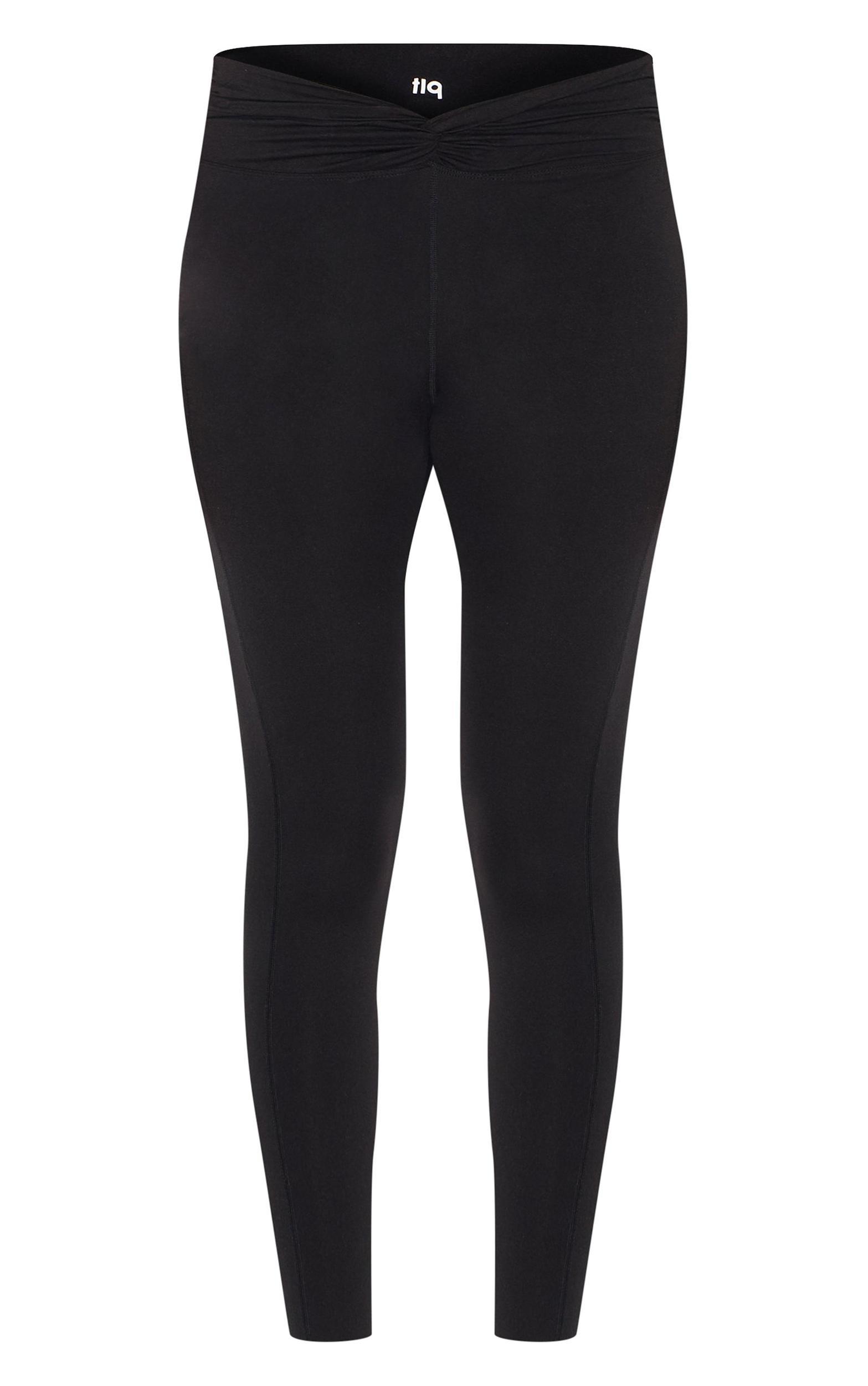 Black Sculpt Twist Front Gym Legging Product Image