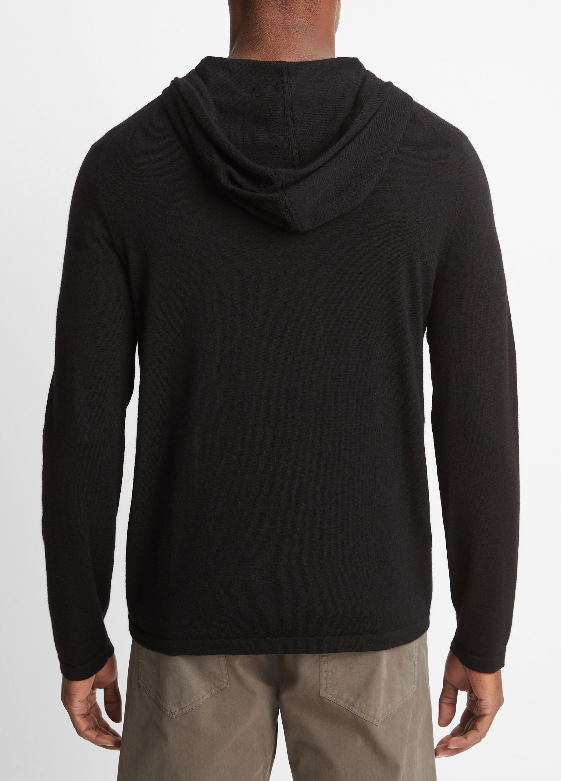 Mens Featherweight Wool Cashmere Pullover Hoodie, Heather White, Size XXL Vince Product Image