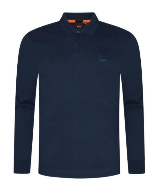 HUGO BOSS Long-sleeved Polo Shirt In Black Product Image