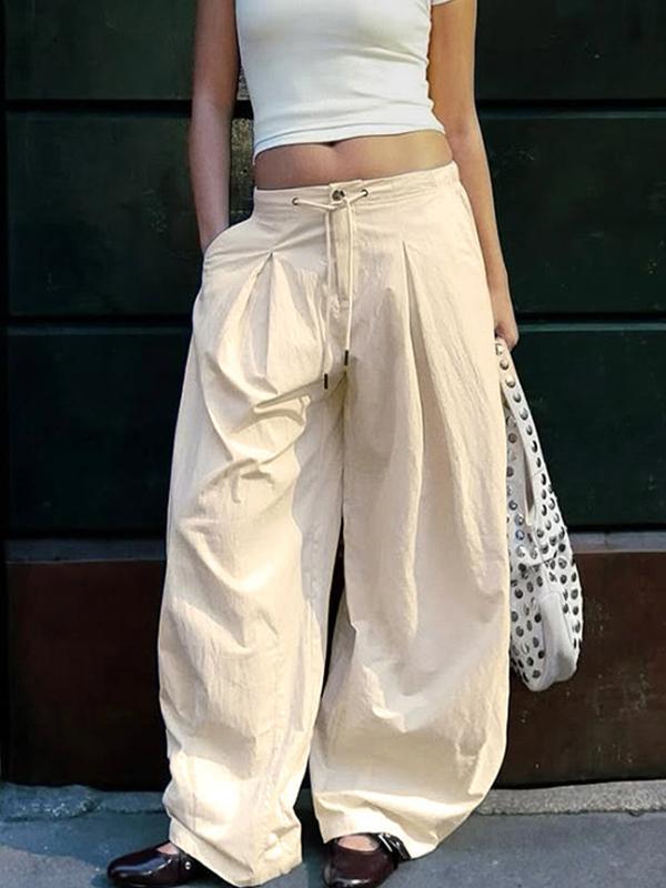 American Street Style Casual Wide Leg Pants Product Image