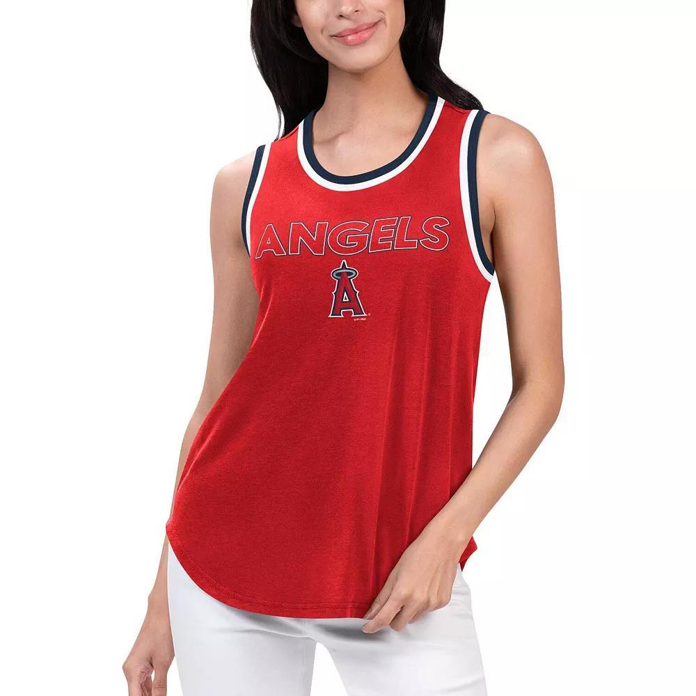 Women's G-III 4Her by Carl Banks Red Los Angeles Angels Strategy Tank Top, Size: Large Product Image
