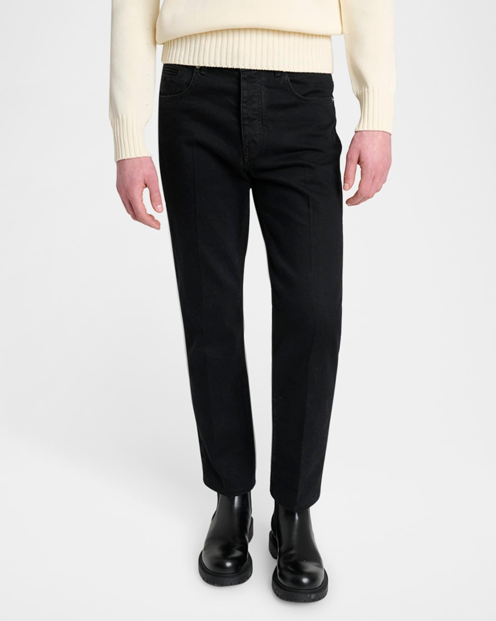 Men's Straight-Fit Black Denim Jeans Product Image