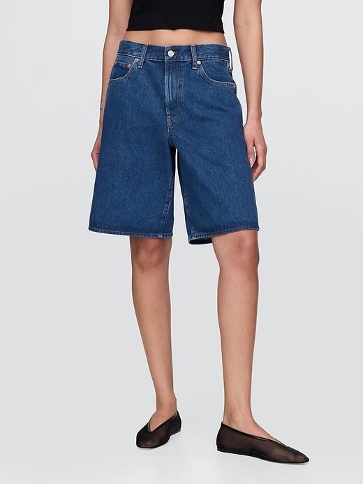 11"  Mid Rise Longline Denim Shorts Product Image