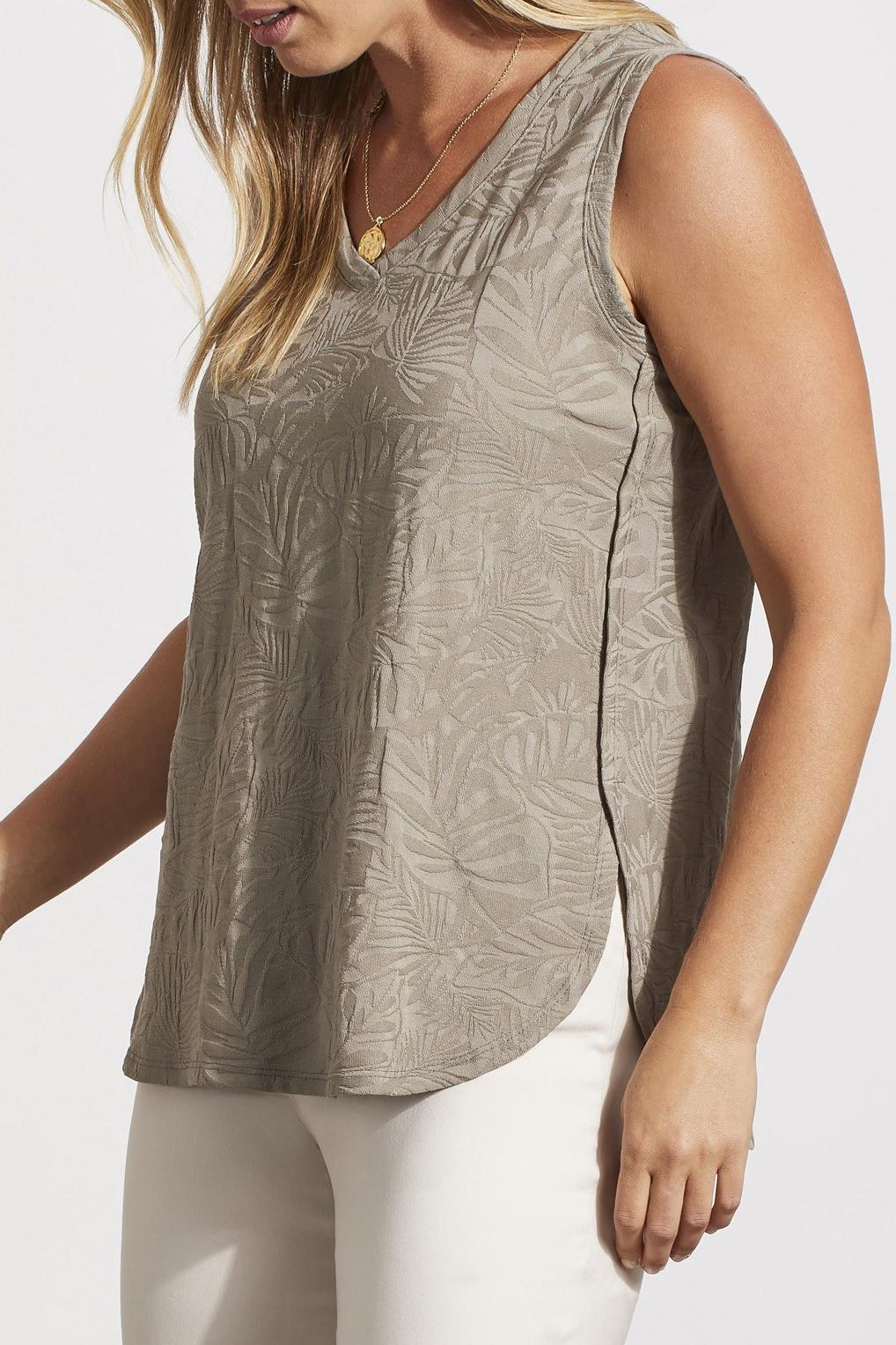 TEXTURED V-NECK TANK WITH SIDE SLITS Product Image