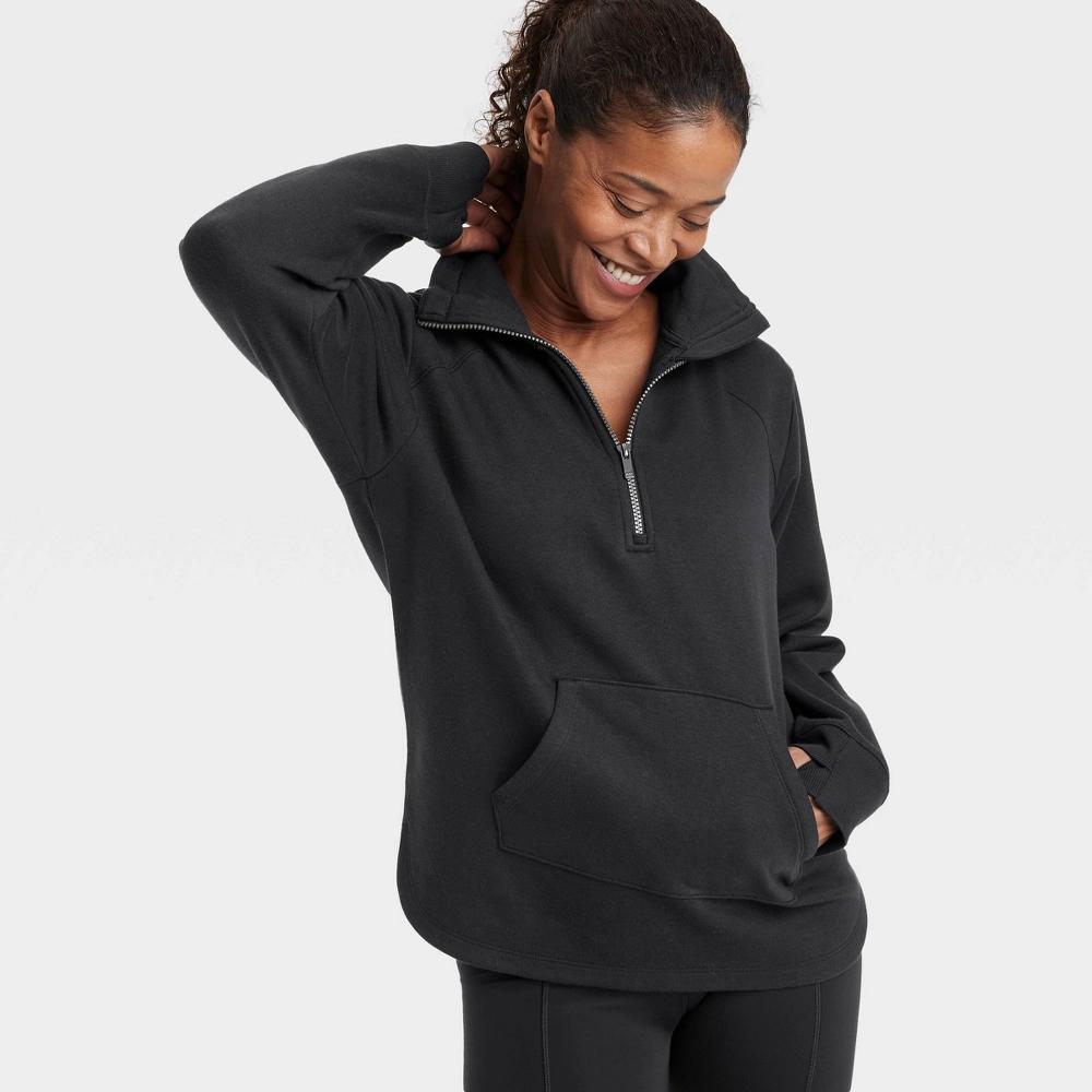 Women's Fleece 1/2 Zip Legging Friendly Pullover Sweatshirt - All In Motion™ Product Image