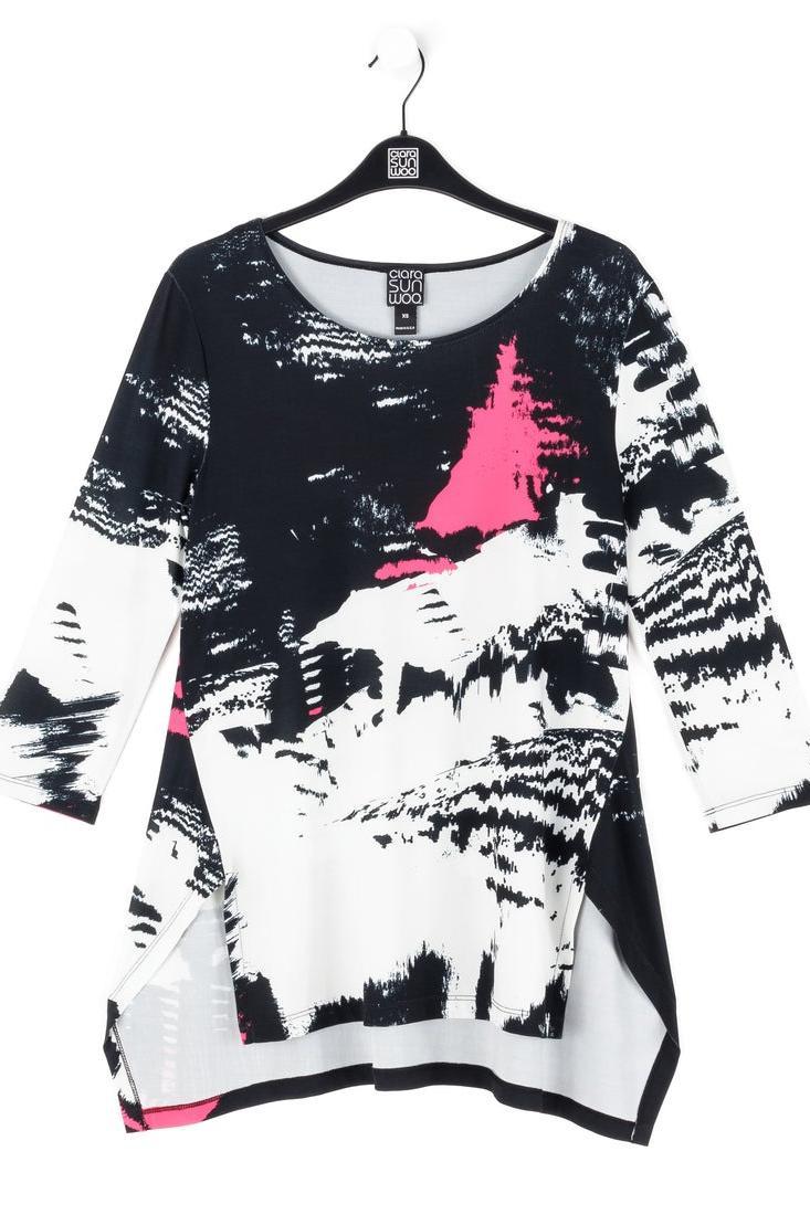 Abstract Print Soft Knit Tunic Product Image