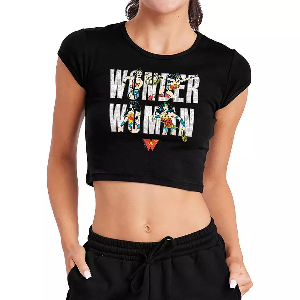 Juniors' Marvel Wonder Woman 80th Anniversary Logo Crop Graphic Tee, Girl's,  Product Image