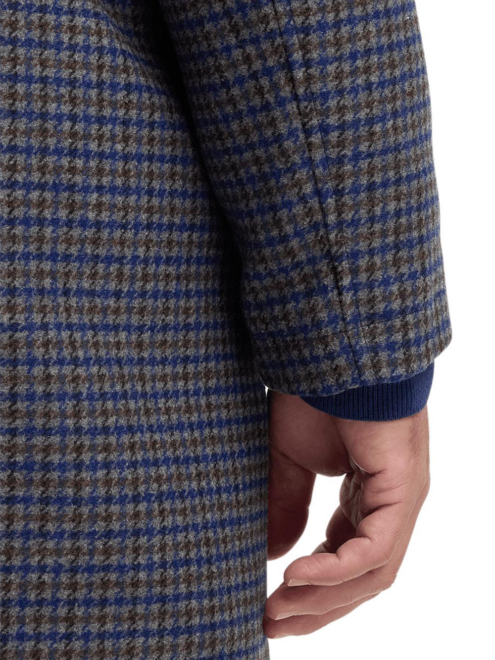 Wool Blend Check Carcoat - Multi Product Image