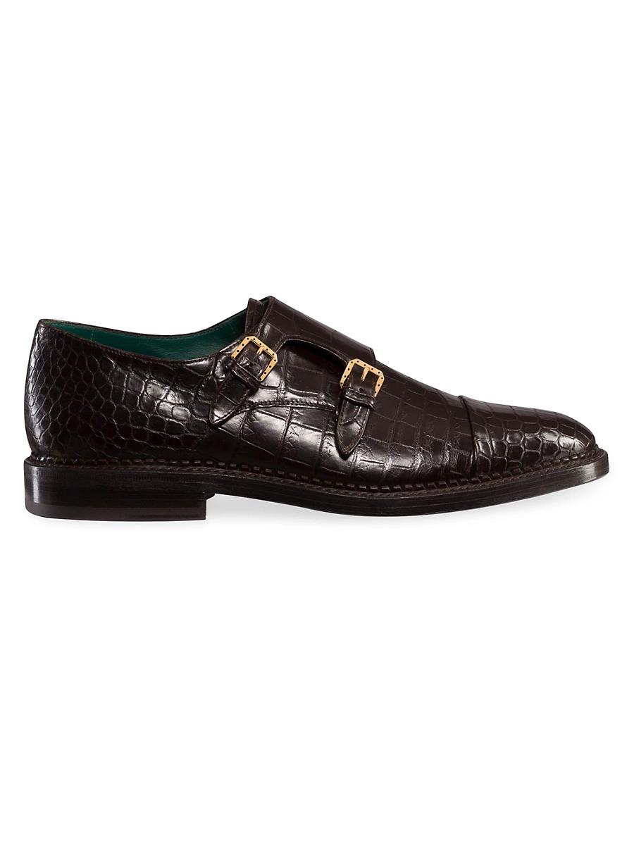 Mens Matted Crocodile Monk Strap Shoes Product Image