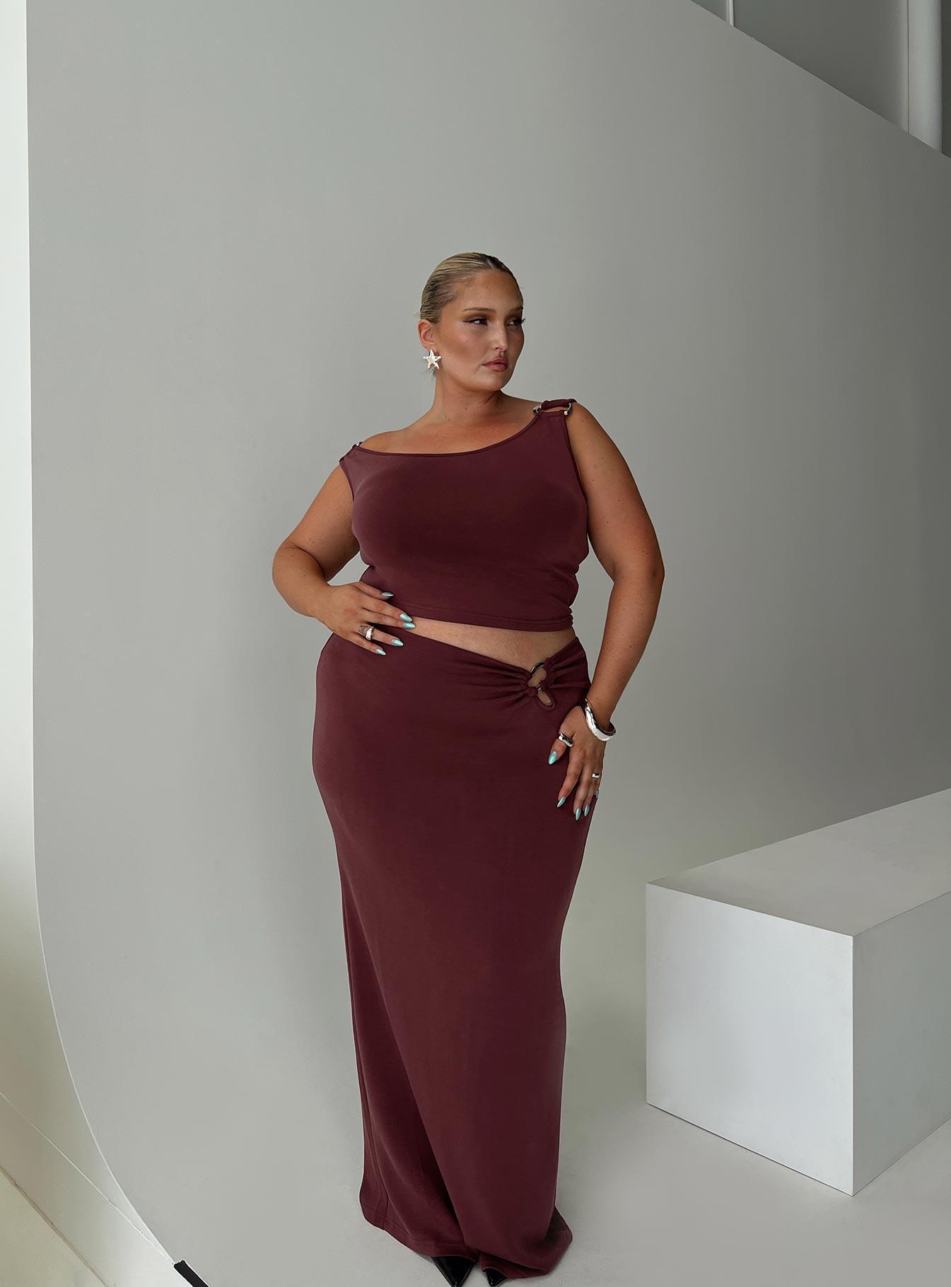 Whiley Maxi Skirt Mauve Curve Product Image