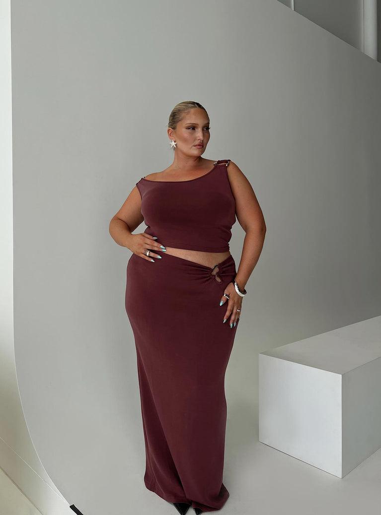 Whiley Maxi Skirt Mauve Curve Product Image