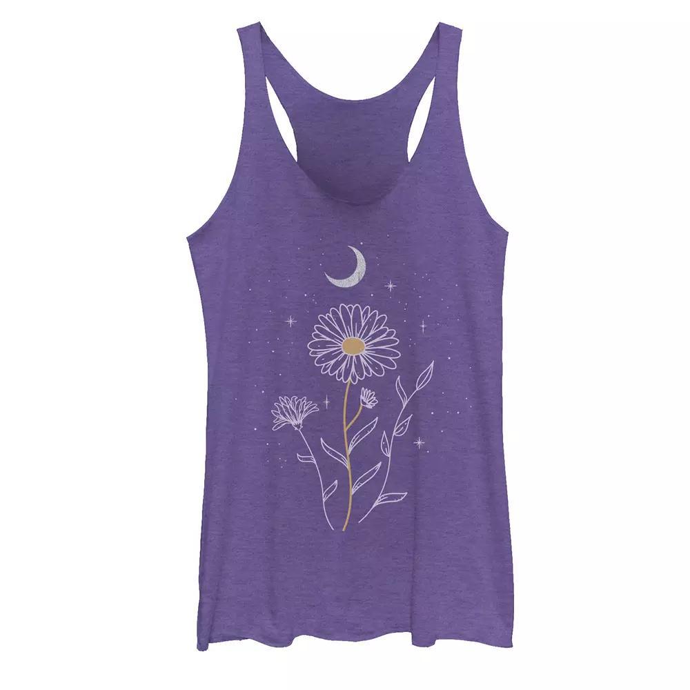 Juniors' Night Moon Flower Galactic Tank Top, Girl's,  Product Image