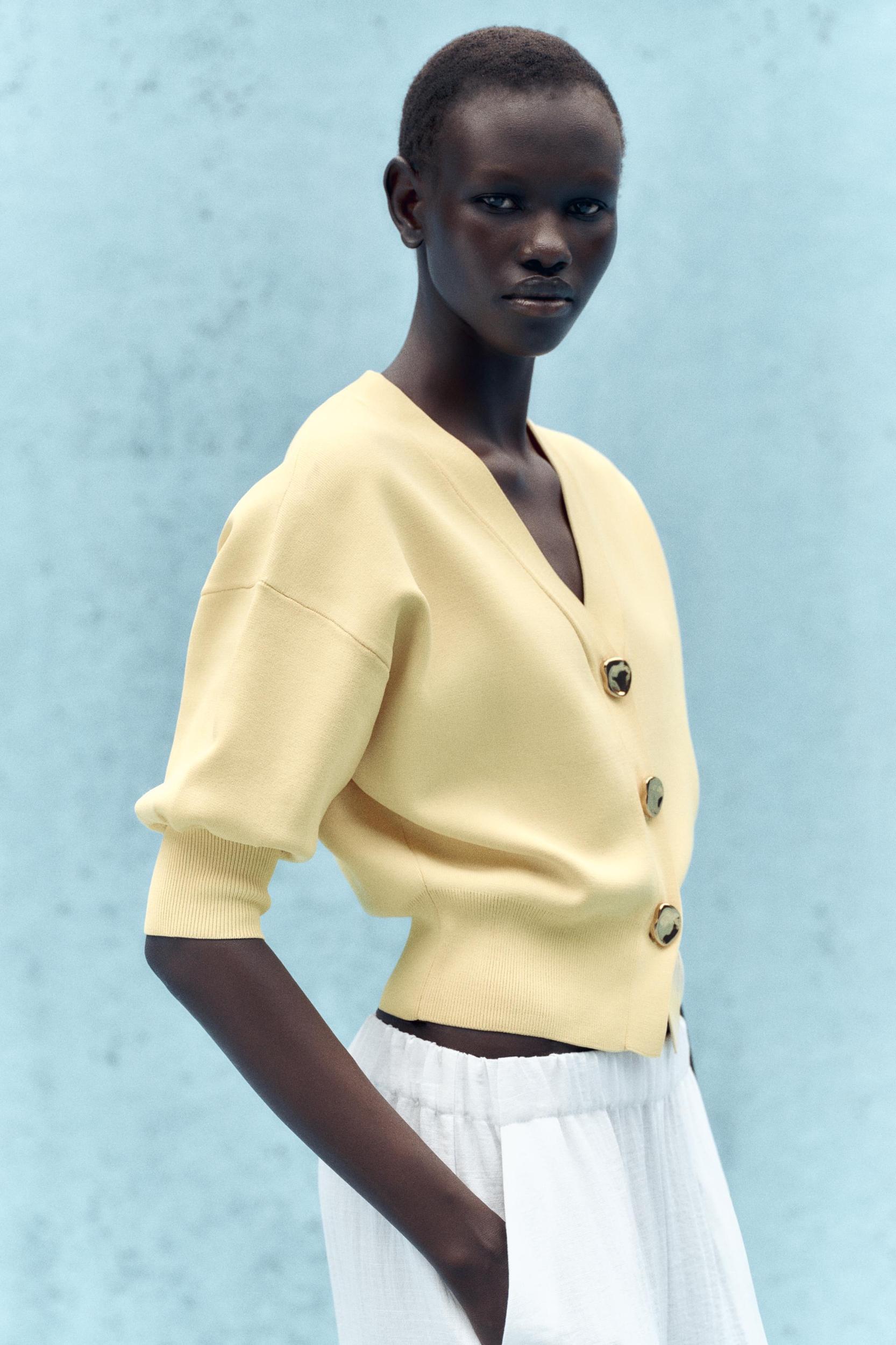 FRENCH SLEEVE KNIT CARDIGAN Product Image