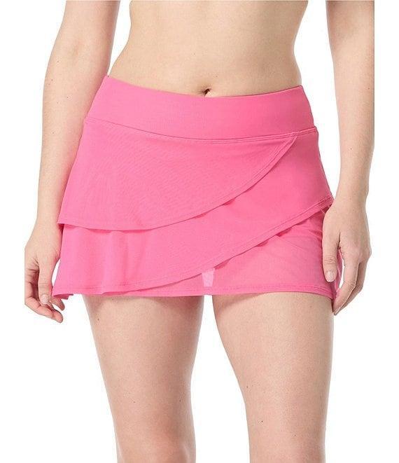 Coco Reef Classic Solids Mesh Layered Swim Skort Product Image
