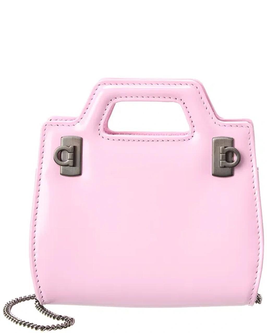 Wanda Leather Micro Bag In Pink Product Image