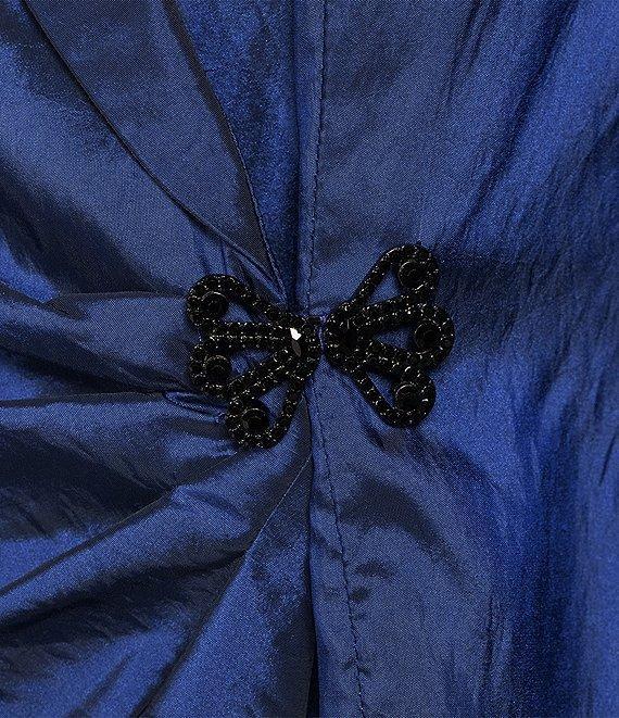 Alex Evenings 3/4 Sleeve Collared V-Neck Taffeta Blouse Product Image