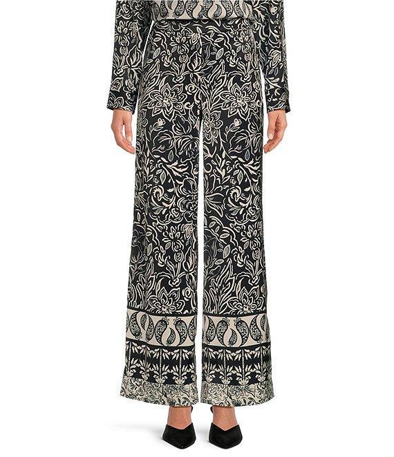 Chelsea & Violet Renee Printed Satin Flat Front Pants Product Image