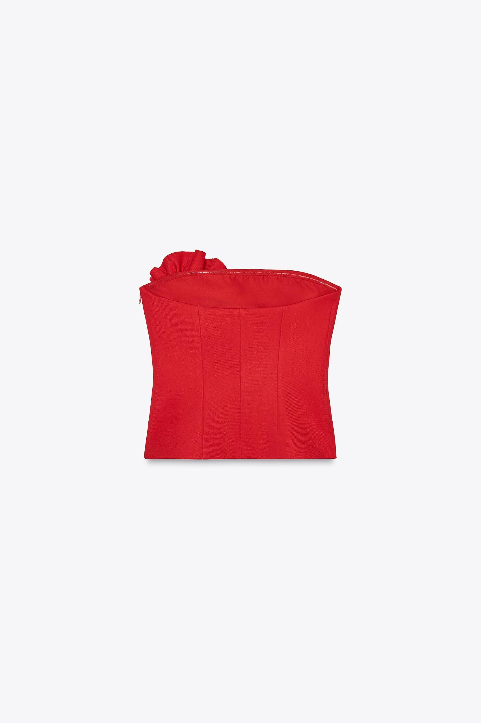 FLORAL STRAPLESS TOP Product Image