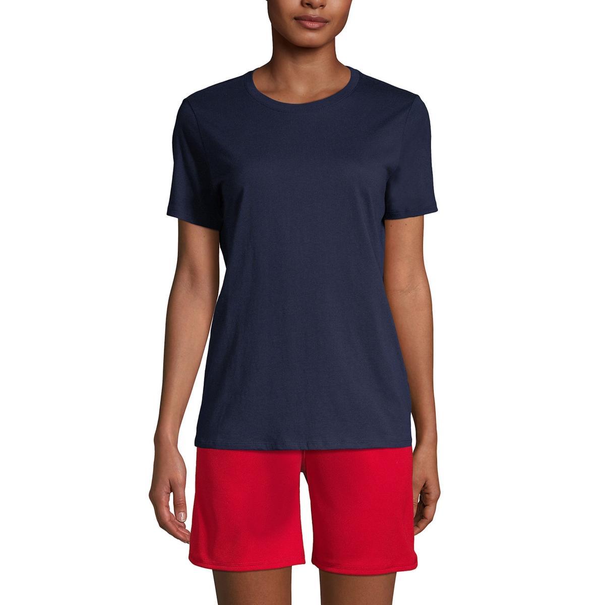 Women's Lands' End Short Sleeve Essential Tee, Size: XL, Classic Blue Product Image