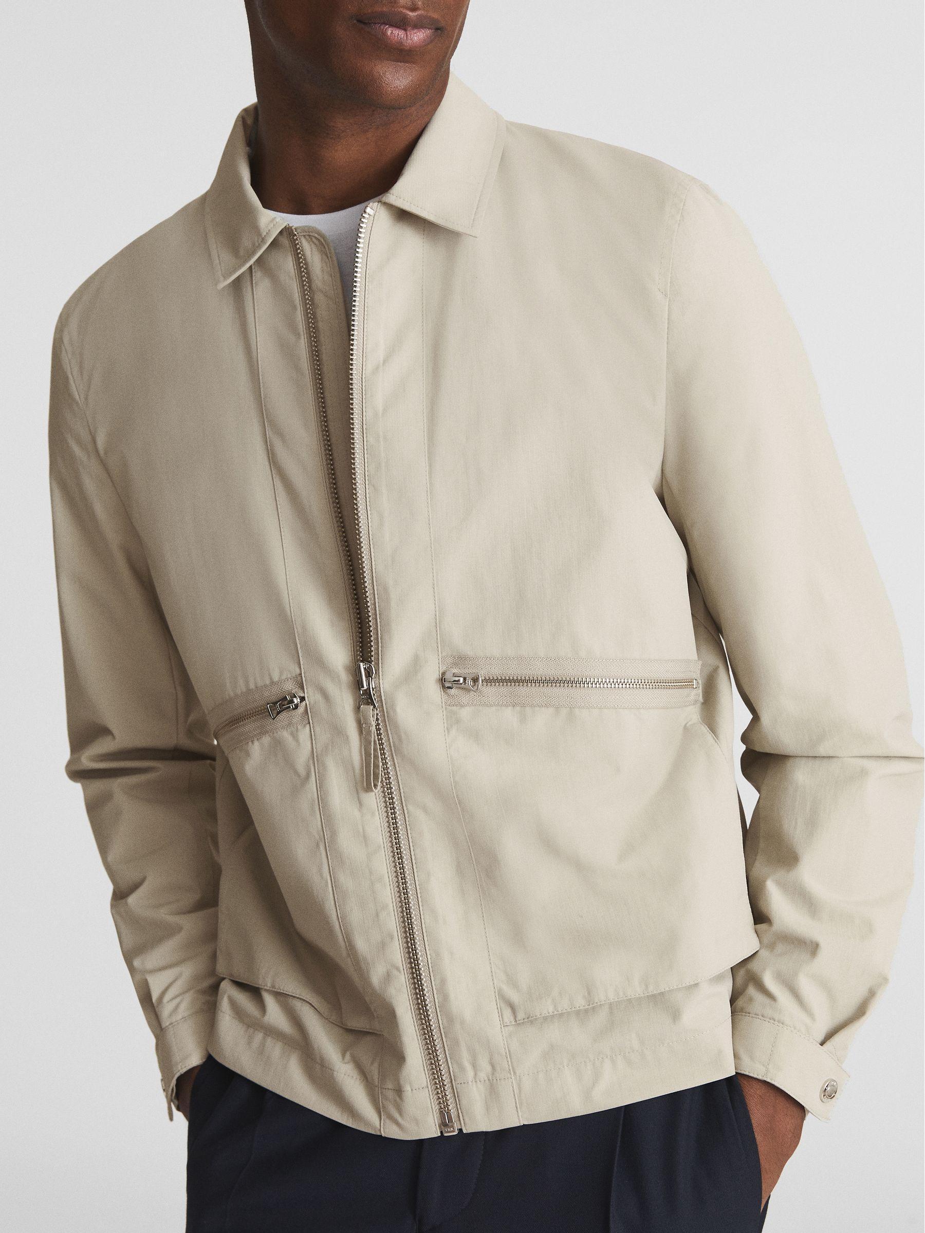 Textured Harrington Jacket in Sage Product Image