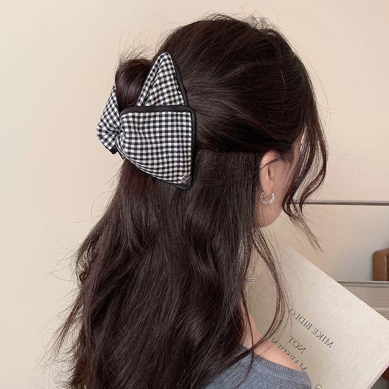 Plaid Bow Fabric Hair Claw Clip (Various Designs) Product Image